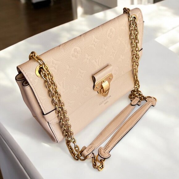 LOUIS VUITTON Empreinte Vavin Neige LV Cream Chain Shoulder Leather +Dust Bag - Picture 7 of 16
